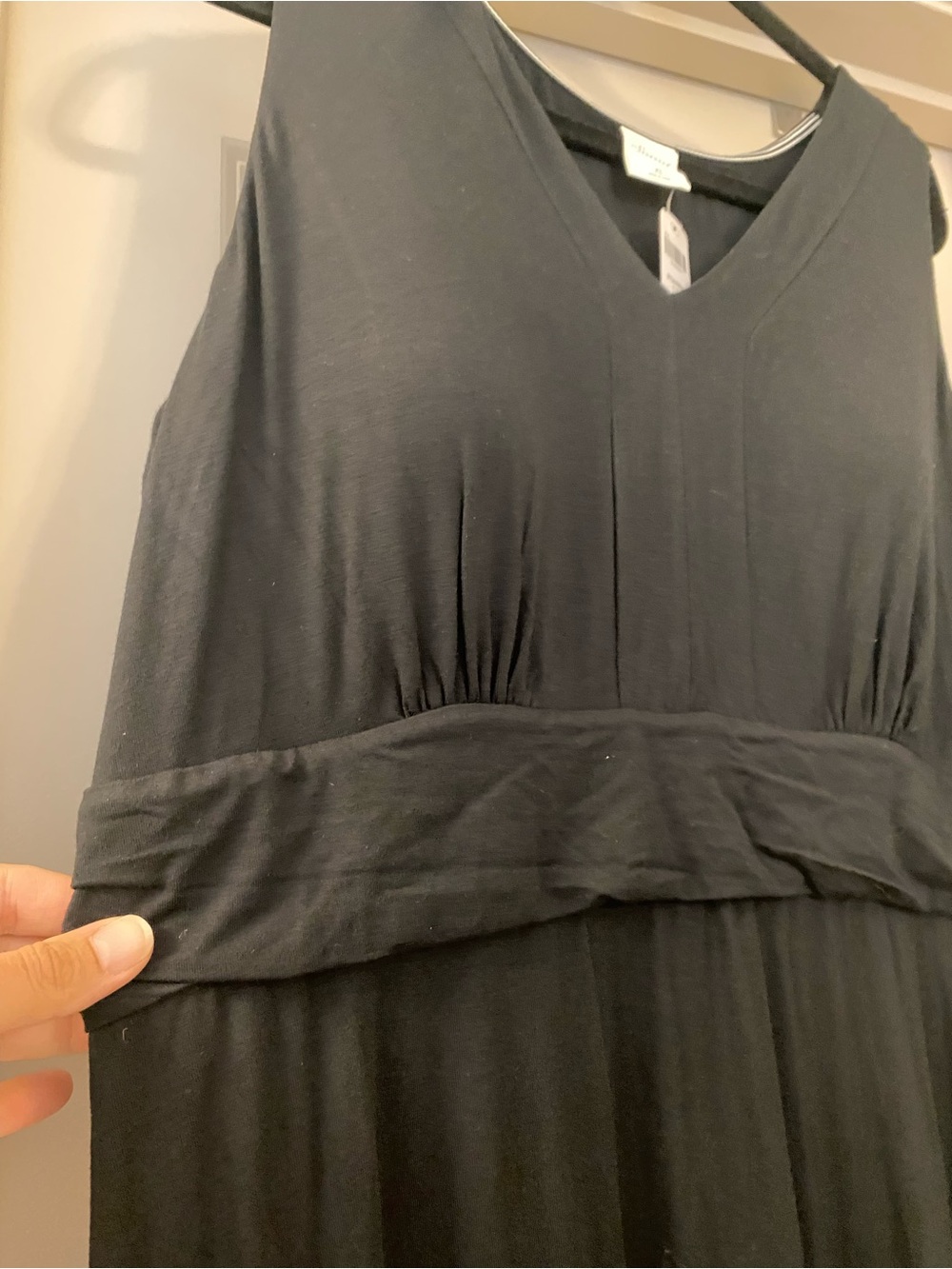 NWT Soma XL Black Sleeveless V-Neck Built in Bra Maxi Dress - Picture 2 of 5